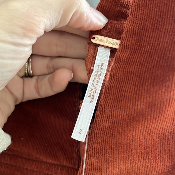 Free People Burnt Orange Corduroy Mini Skirt Overall - Picture 2 of 4